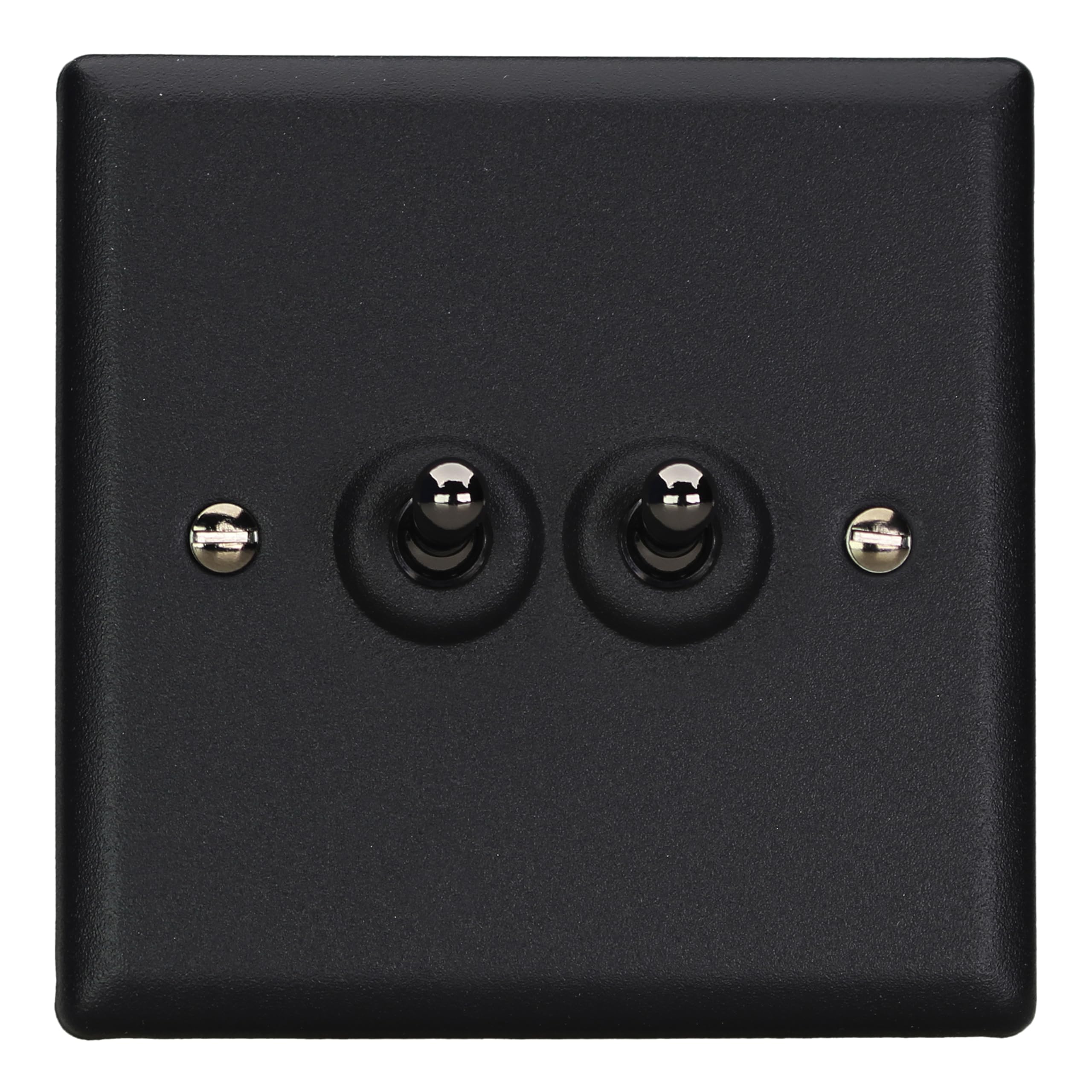 Varilight Double Light Switch 2-Way - Urban Matt Black With Iridium Toggles