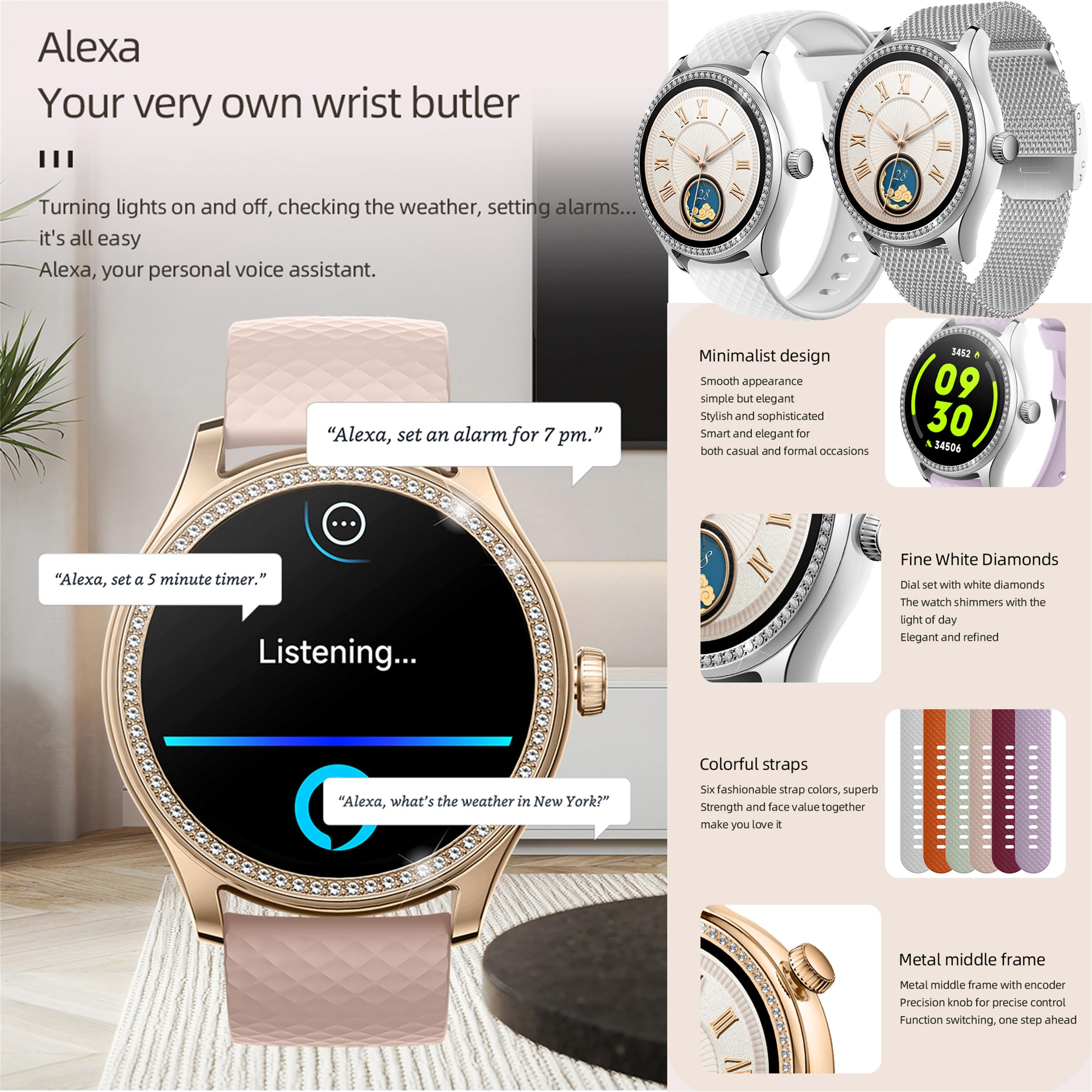 Smart Watch (Answer/Make Calls) with Alexa Built-in - Image 3