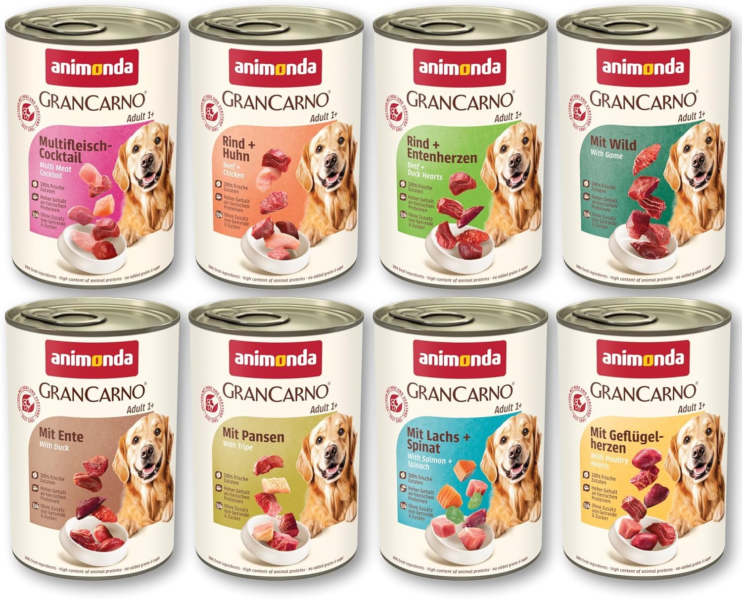 Animonda Grancarno Adult Megapack (48 x 400 g), Comida húmeda para Perros Adultos con Ingredientes carnales 100% Frescos, Comida para Perros sin Cereales