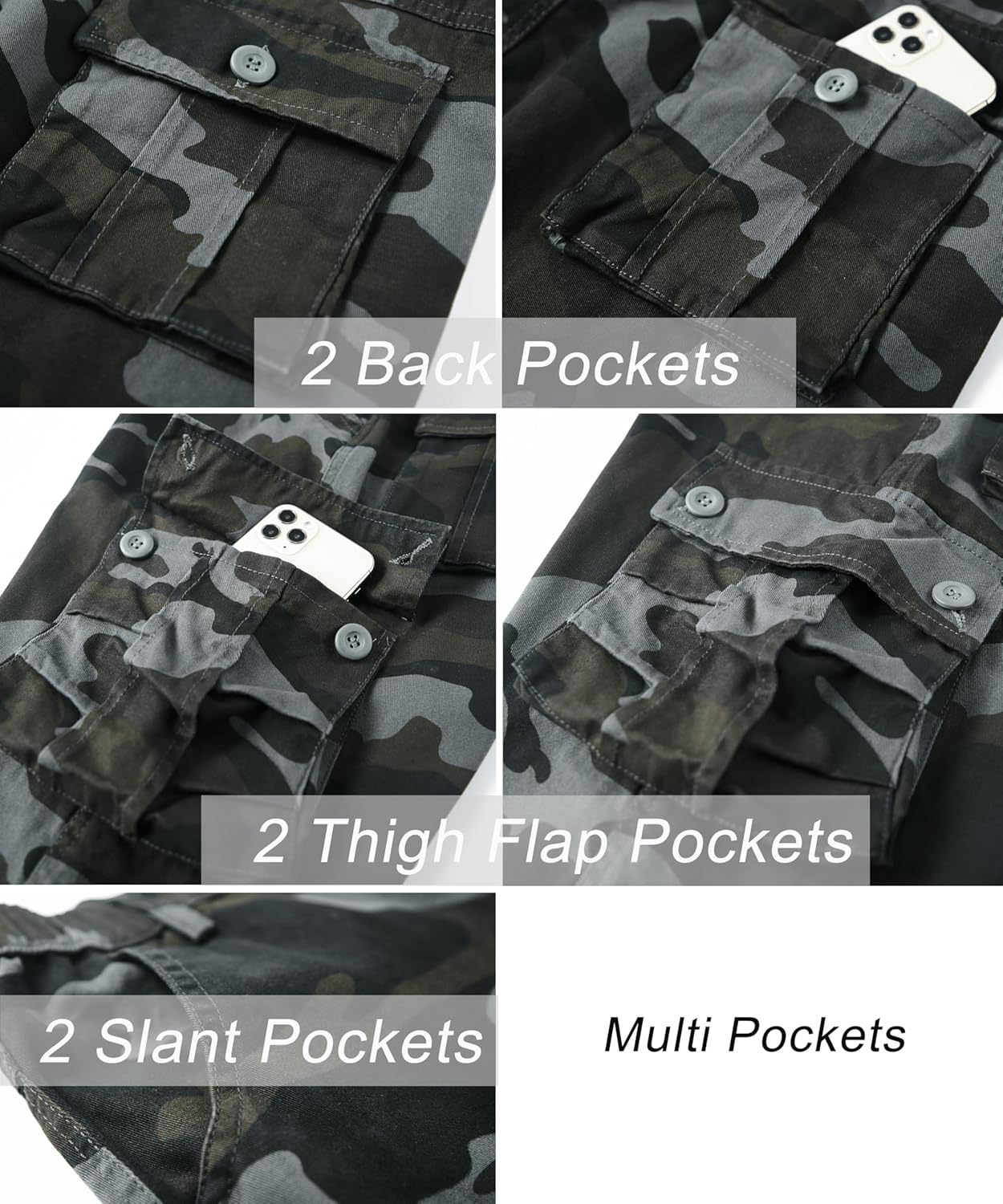 VtuAOL Men's Cargo Shorts with Multi Pockets Casual Cotton Fishing Hiking Work Shorts