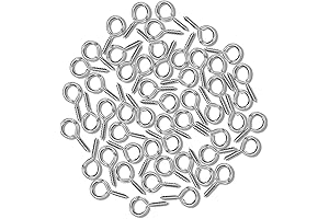 100PCS Small Screw Eye Hooks, Silver Zinc Plated Eyelets Screw Hooks