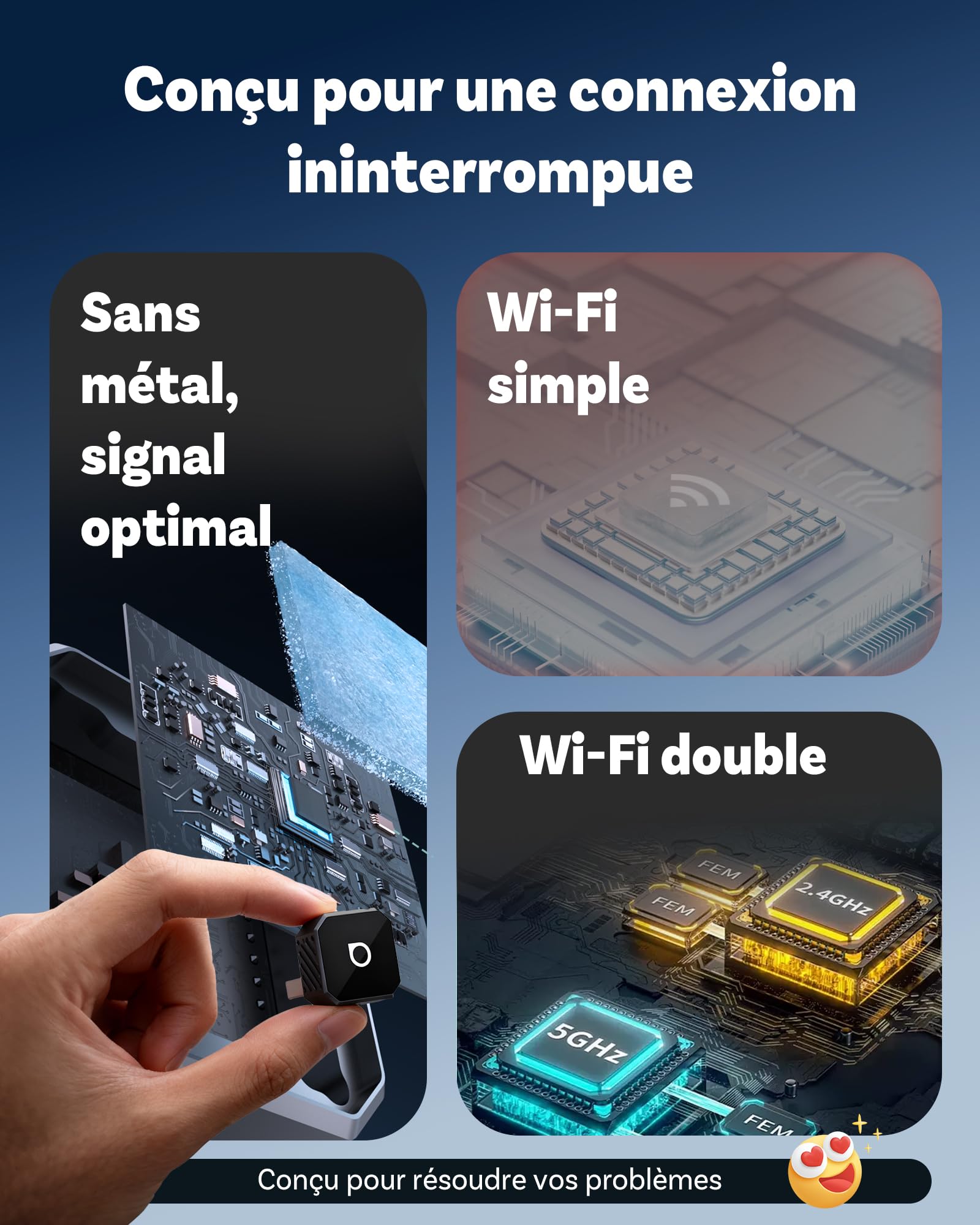 OTTOCAST Mini Pot, Adaptateur CarPlay & Android Auto sans Fil 2026 Upgrade, Plug & Play, WLAN 2.4G+5G, Reconnexion Automatique, Compatible avec Voitures après 2016 avec CarPlay/Android Auto Filaire