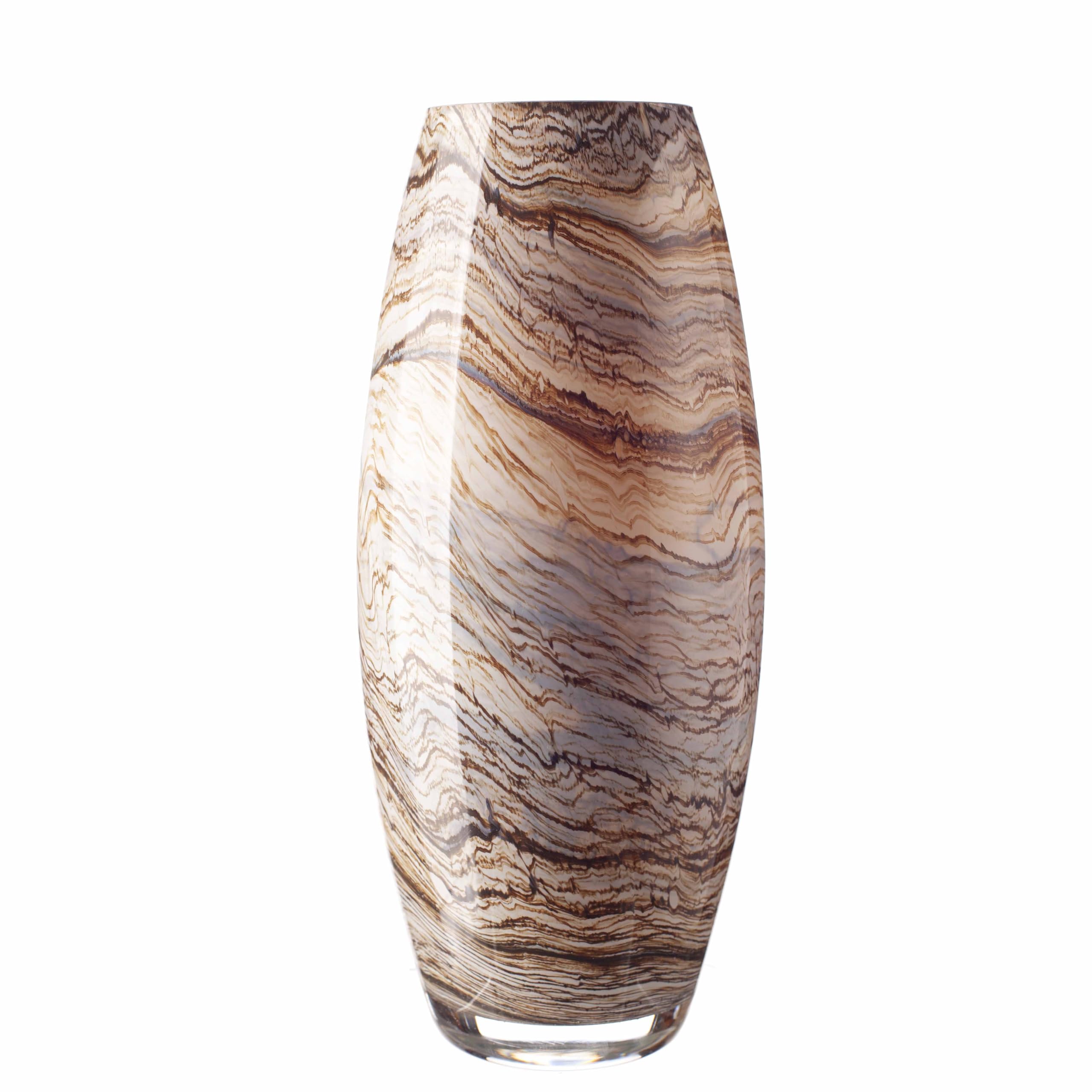Small Taper Vase in Cream, Beige & Brown (Natural Stone) (h-25cm)
