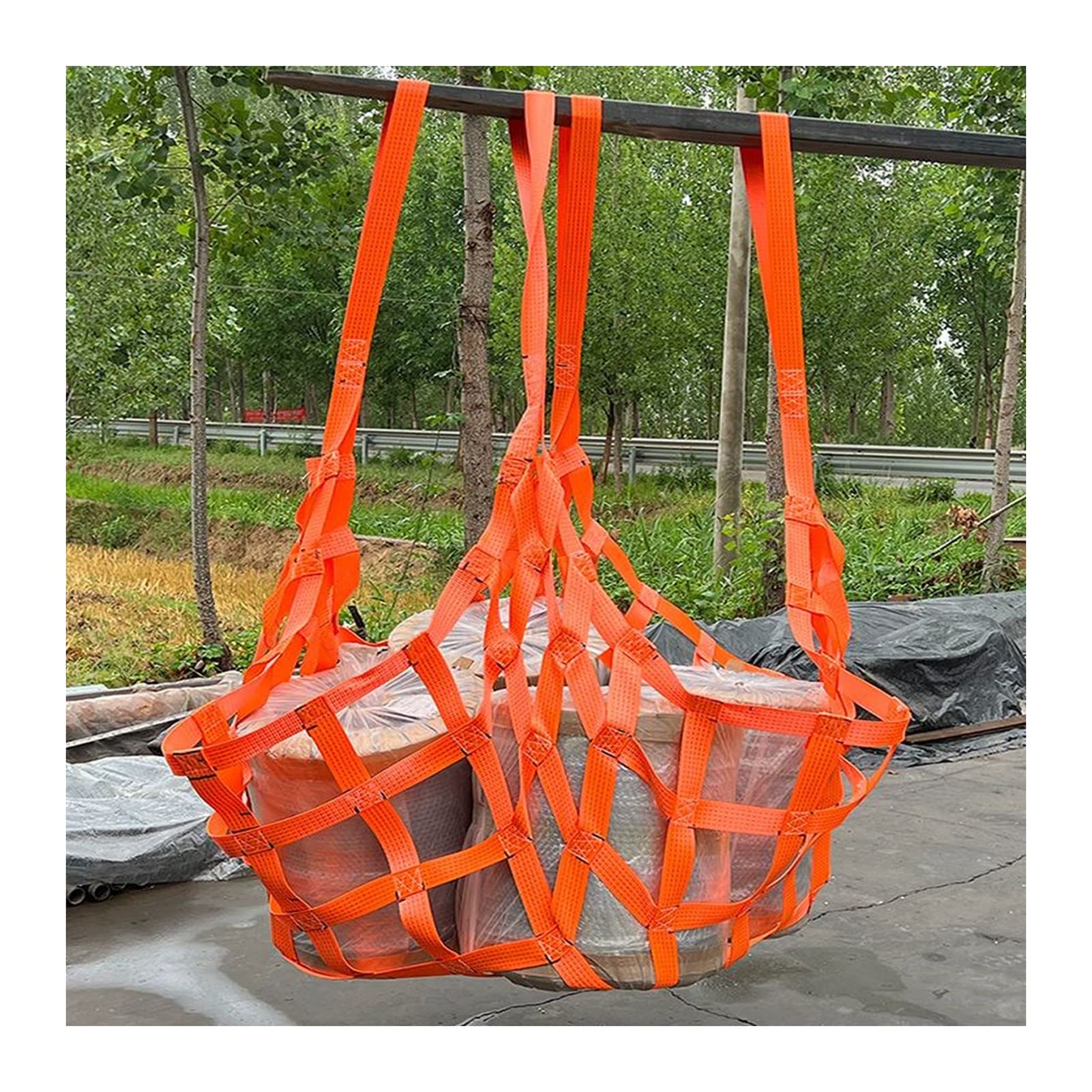 Heavy Duty Cargo Hebenetz 4x4M Nylon Hebeband Hebekorb für Bau Takelage Umzug Abschleppen & Hebezeug (Tragfähigkeit: 3T)