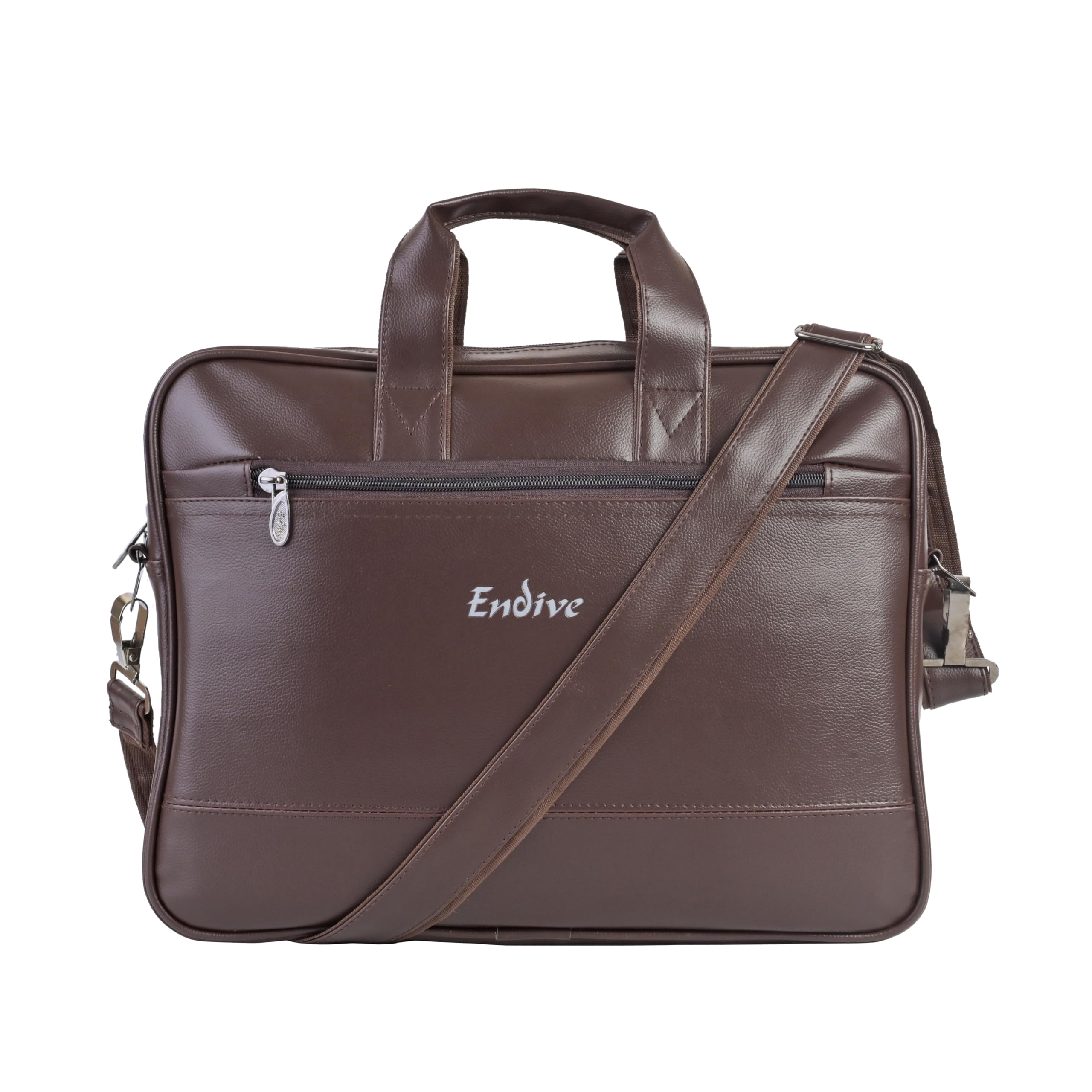 Endive Zulu Elegant Synthetic Leather Office laptop Messenger File Bag For Men Women | Laptop Bag 15.6 Inch (Dark Brown) (B0CJPXCBML) Amazon Price History, Amazon Price Tracker