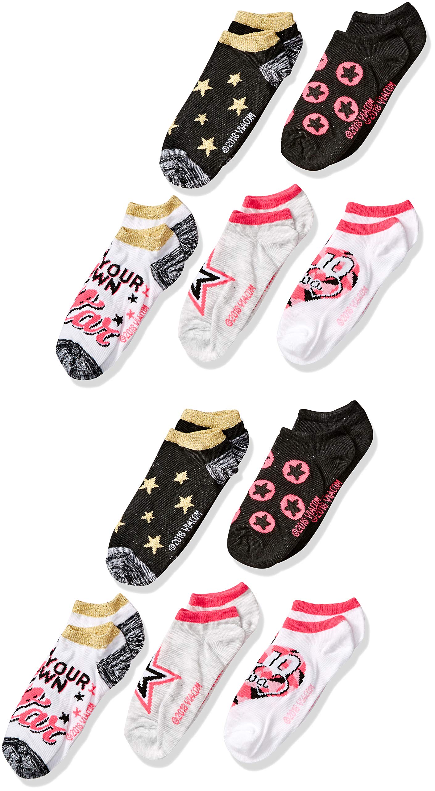 Girls 5 Pack No Show Socks