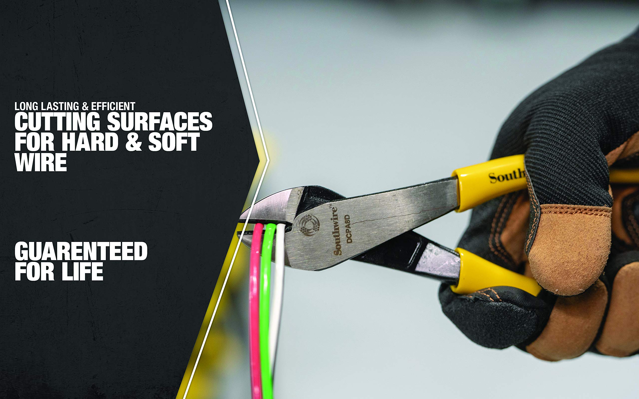Southwire Tools & Equipment DCPA8D 8-Inch Angled Head High-Leverage Diagonal Cutting Pliers with Dipped Handles - Image 4