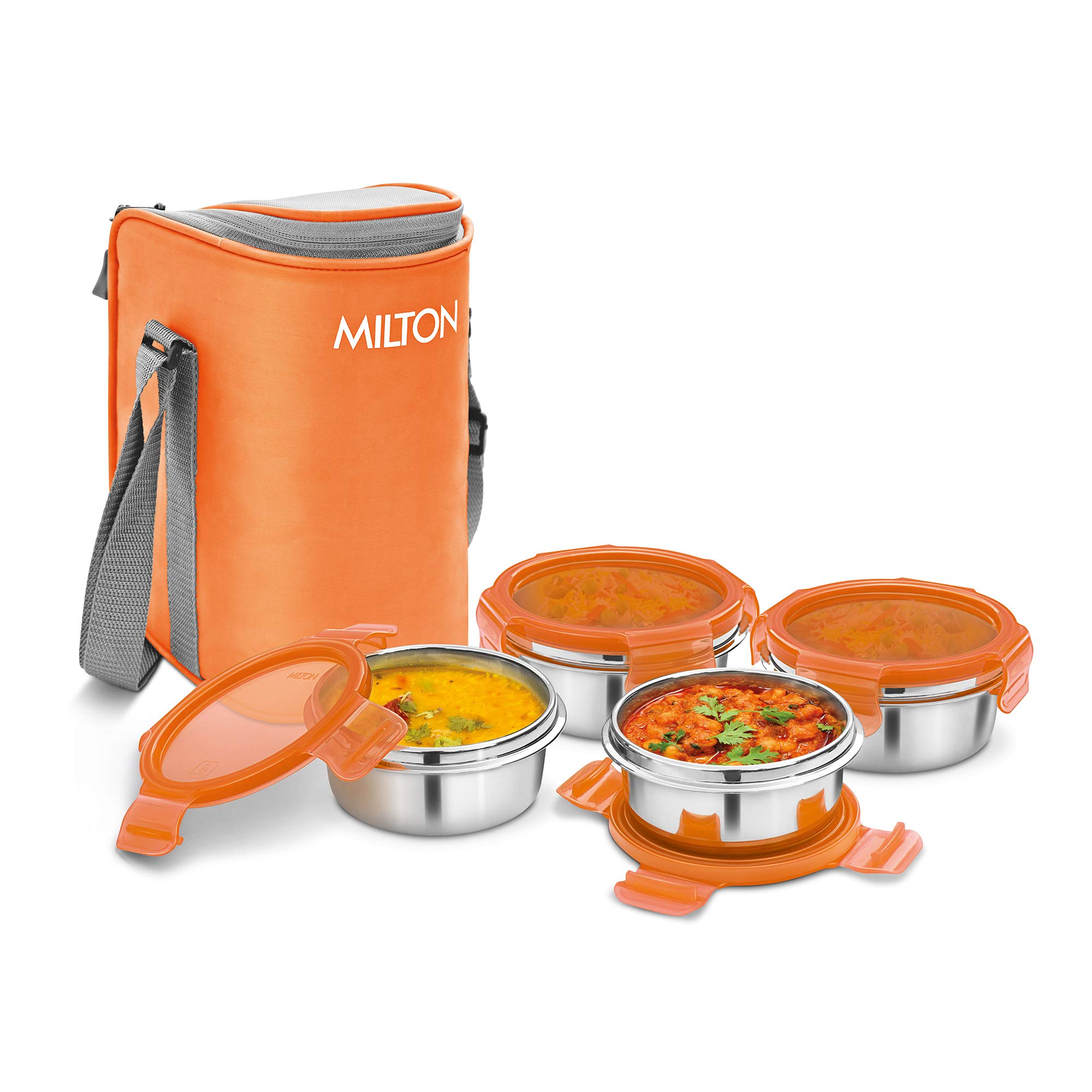 MILTON Legend Deluxe 3 Stainless Steel Containers with Steam Vent 200 ml Each, Hot & Cold Leak-Proof Insulated Lunch Box for Office, College, Picnic, Silver — Amazon image 10