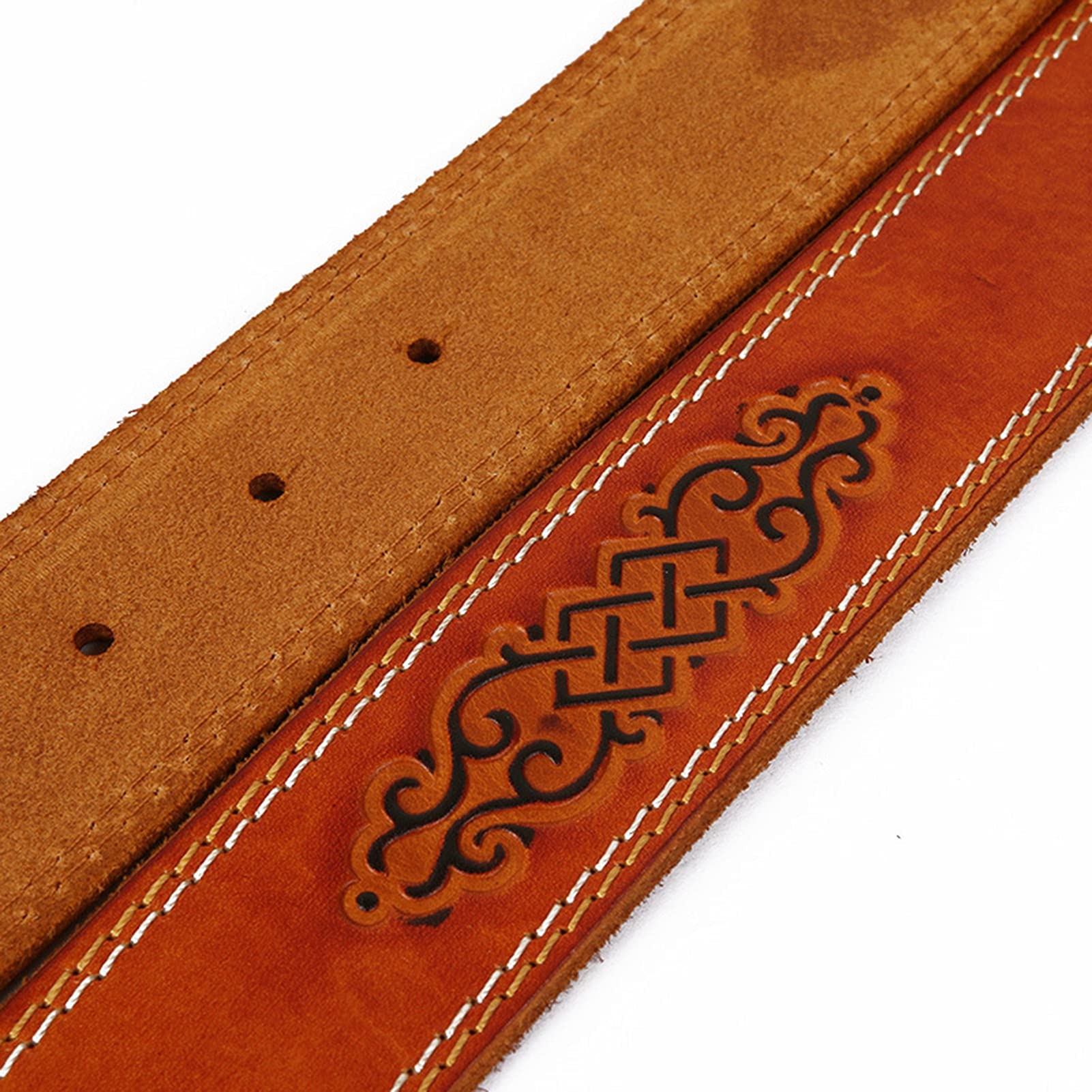 Ledergürtel Für Damen Und Herren Handgemachter Geprägtem Ornament Muster Legierung Schnalle Retro Jeansgürtel Mit Tribal-Muster Vollrindleder Gürtel