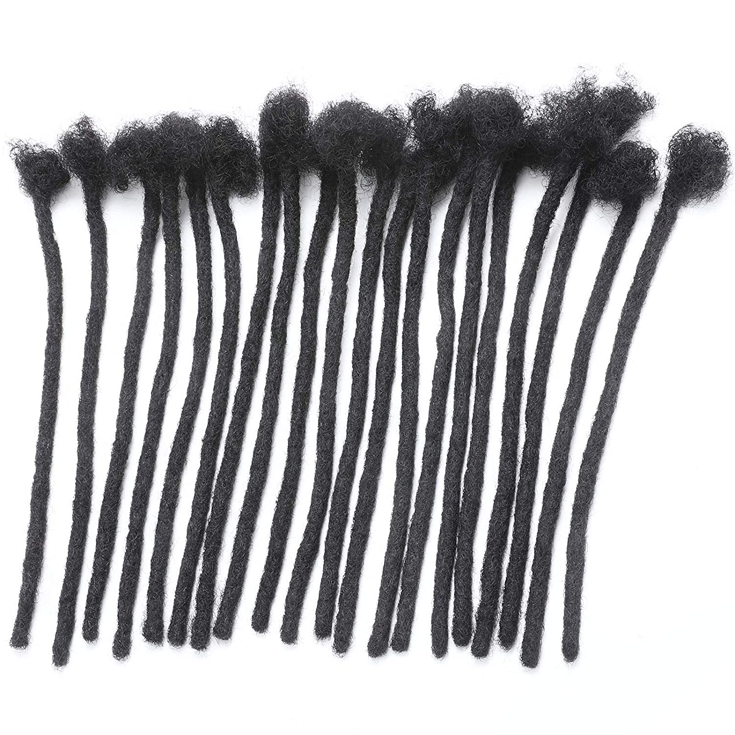 JISHENGDreadlocks Extensions 100% Remy Human Hair Full Hand-made Permanent Dread Locs 0.4cm Width (12 Inch, 0.4cm-70 strands)