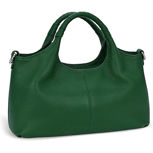 Iswee Genuine Leather Shoulder Bags Purses and Handbags for Women Satchel Designer Cross Body Hobo Medium Size Tote