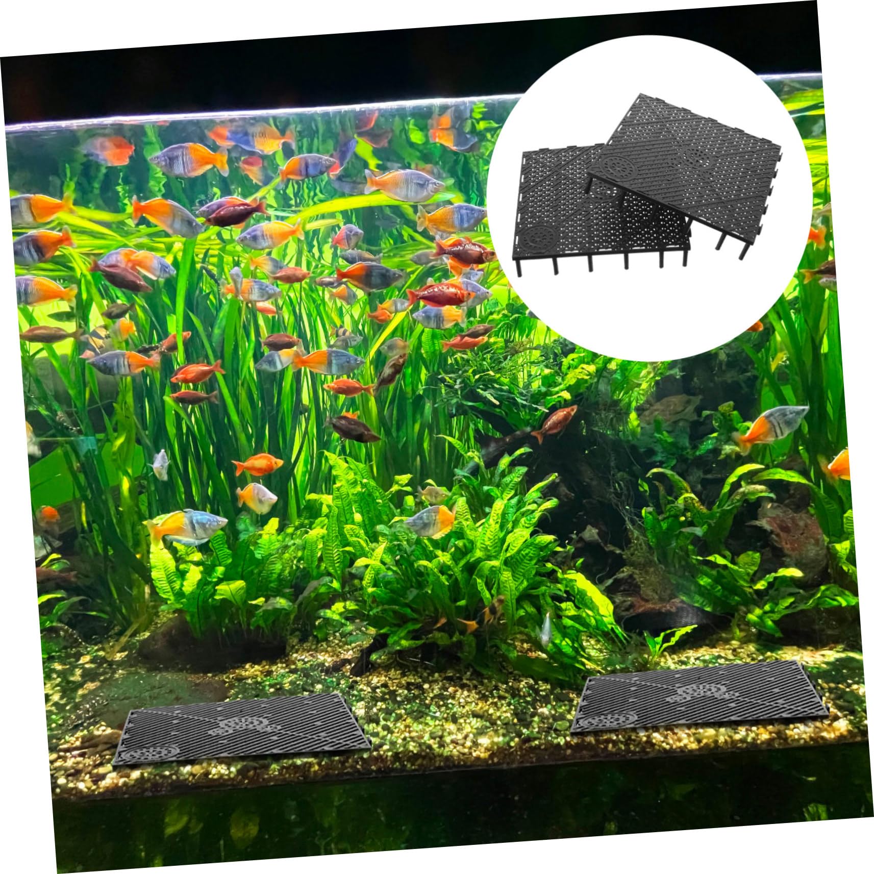 VICASKY 40 Stck. Teiliges PVC Filterplatten für Aquarium Bodenfilter Flexible Kombination Robuste Schwarze Trennwand mit Guter Wasserpermeabilität Einfache Installation für Fischbecken und