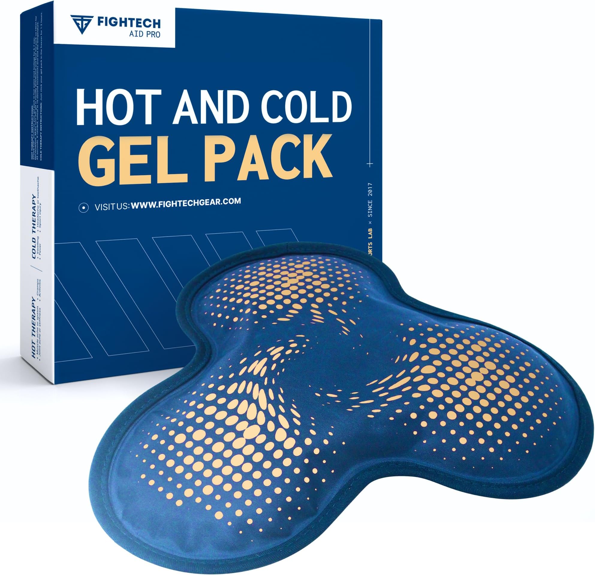 FIGHTECH Reusable Hot and Cold Gel Ice Pack for Shoulder, Rotator Cuff, Knee, Back, Head, Eyes, Elbow, Hip - Leak Proof Post Surgery Heat & Cold Therapy Compress by (Hinge Joint, Single)
