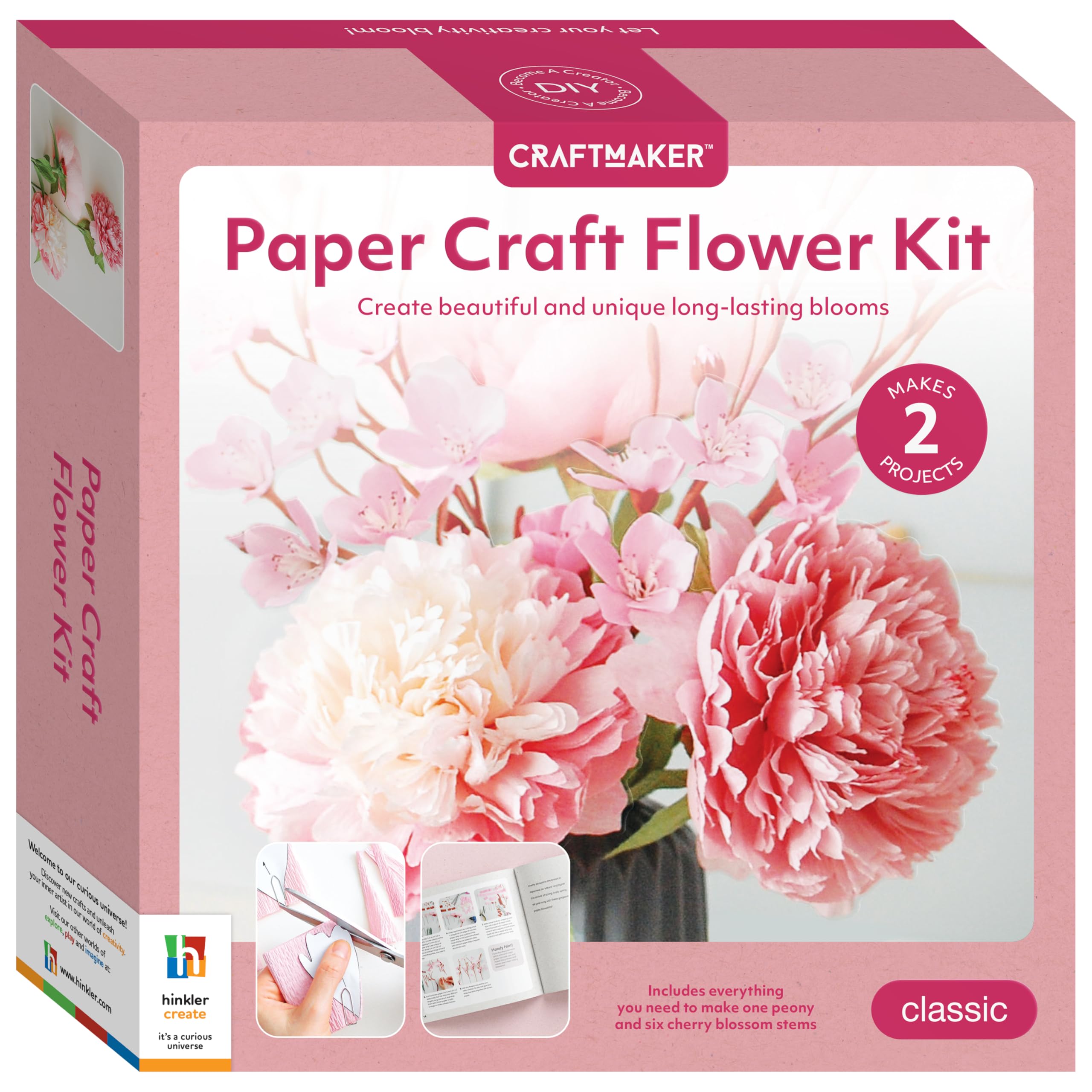 Craft Maker Paper Craft Flower Kit - DIY Flower Crafting for Adults - Paper and Tools Included - Easy-to-Follow Projects - Creative Arts and Crafts