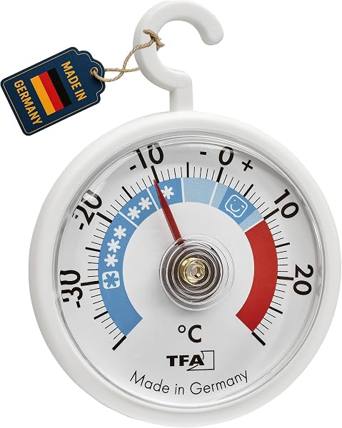 TFA Dostmann 2er Set Analoge Kühlthermometer mit Haken, 95.1036, handlich, mit Kühlzonen, für Kühlschrank, Gefrierschrank und Kühlhaus zur Temperaturkontrolle, bis -40°C, weiß - 4