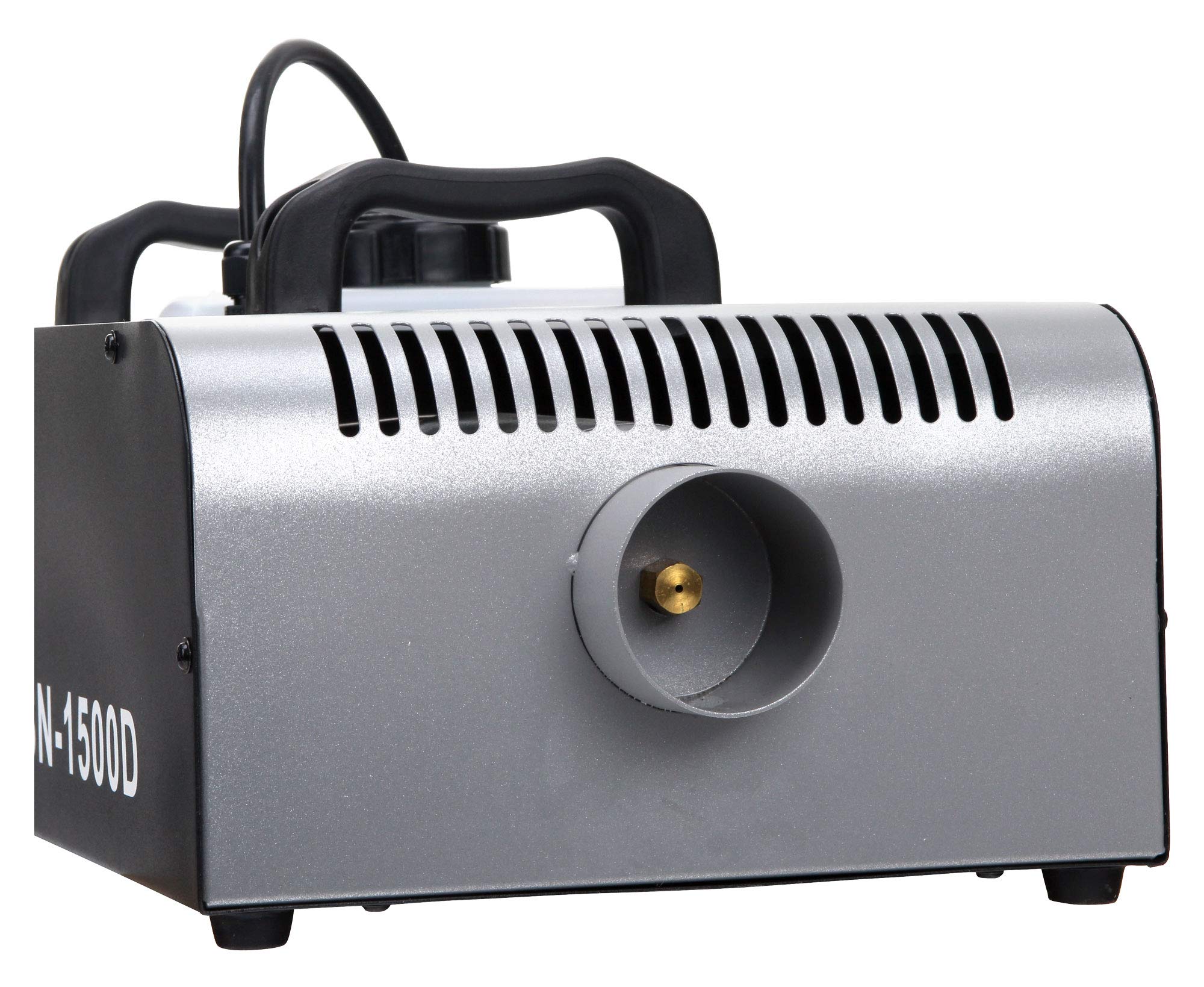Showlite SN-1500D DMX Nebelmaschine mit Timer und Fernbedienung (1500W, 560m³ Nebelausstoß/min, 12 Min. Aufwärmzeit) silber