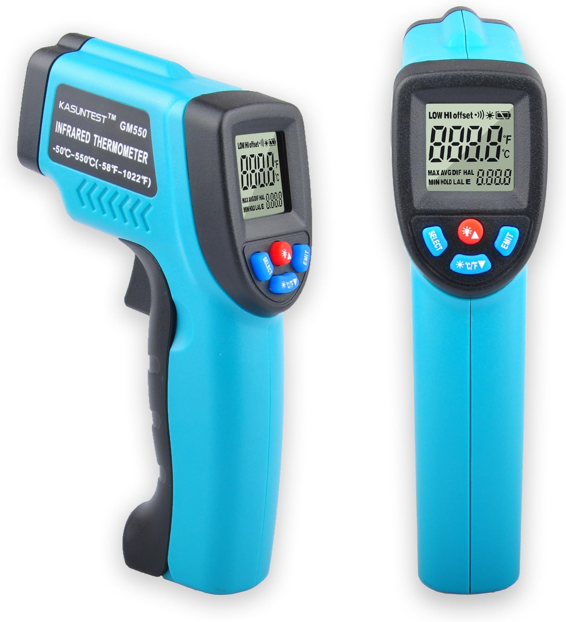 Digital Infrared IR Thermometer Non-contact Instant Read Temperature Gun (-50~550°C) Blue+Black