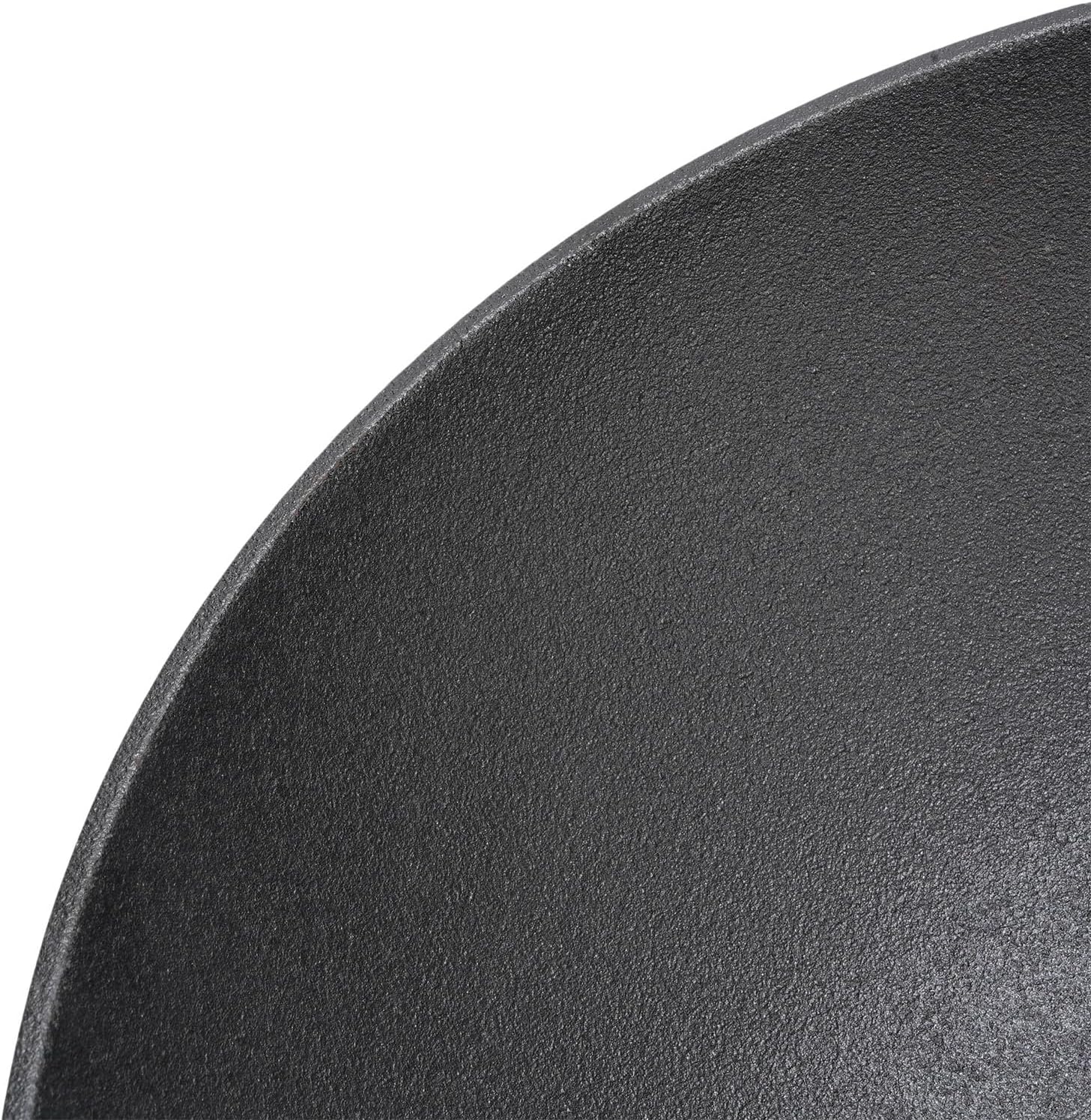 Cast Iron Wok Pan, 30cm Chinese Stir Fry Pan with Wood Handle, Ideal for Gas, Induction, Electric Stove, Outdoor Camping & BBQ