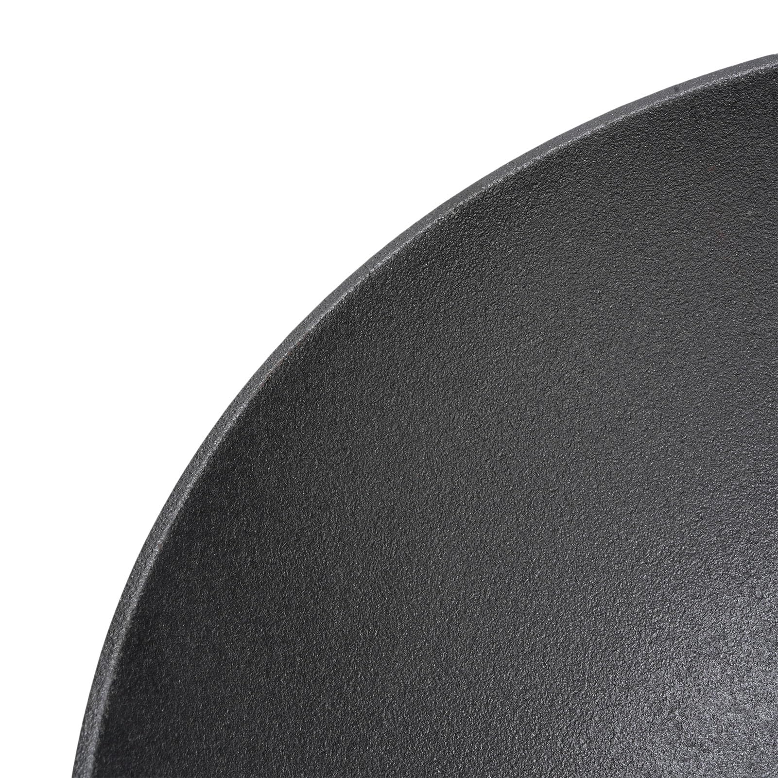 Generic Wielofunkcyjna żeliwna Patelnia Wok do Smażenia, Biwakowania, Grillowania i Grillowania z Drewnianym Uchwytem do Kuchenki Gazowej/indukcyjnej 11,8 Cala