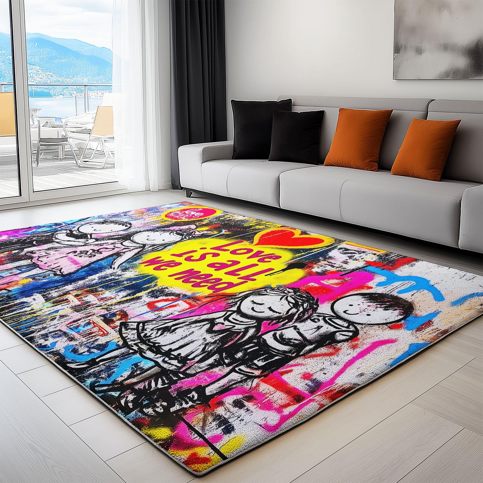 Tapis dessin animé 120 x 180 cm fin léger résistant pour bureau