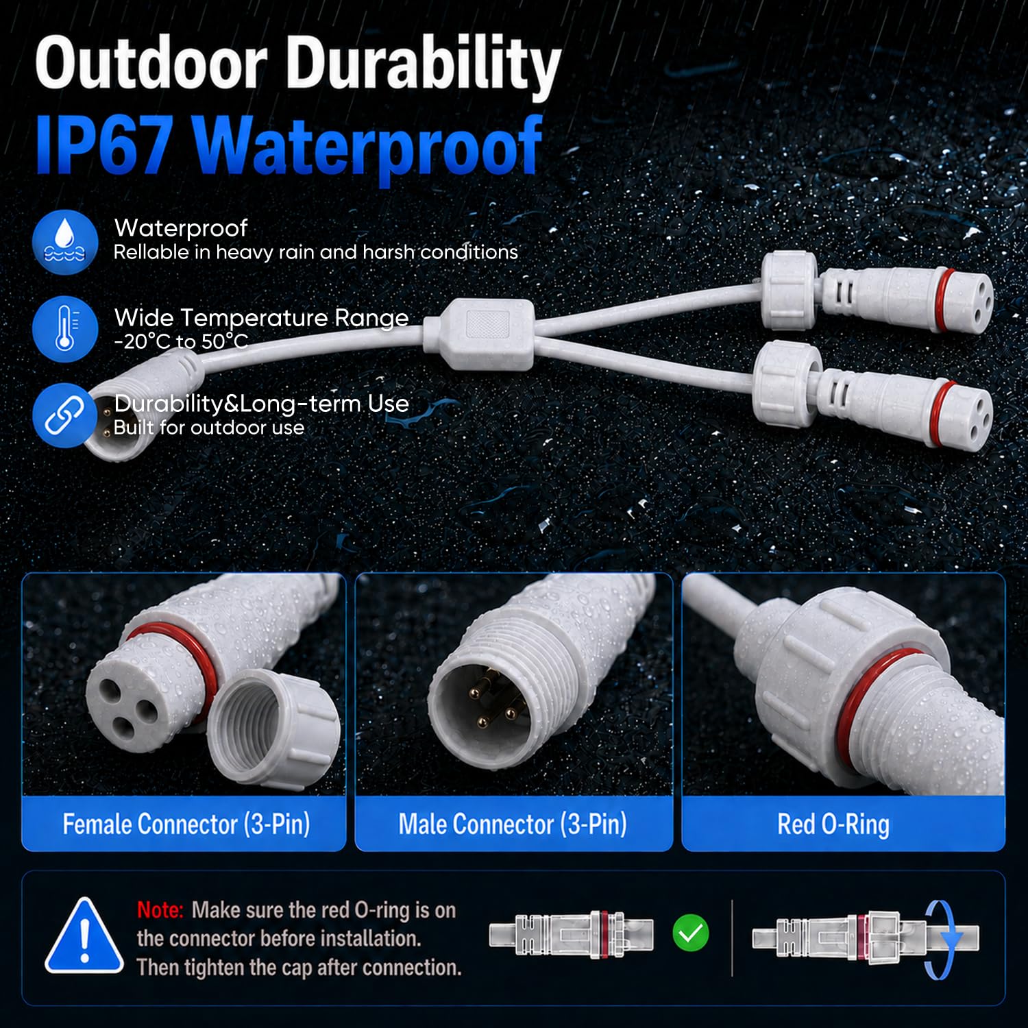 APPECK Câble d'extension étanche IP65 en forme de Y compatible avec C5106, blanc
