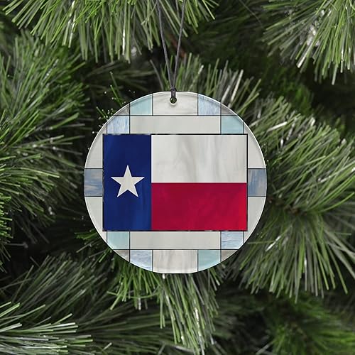 Miniatura 2 de Texas Christmas Ornament - Faux Stained Glass Design Effect Featuring State Flag - 2024 Acrylic Tree Decoration - Holiday Gift and Home Decor