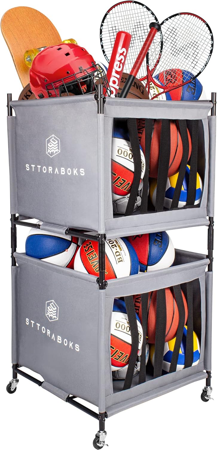 Sttoraboks Sports Ball Storage Cart with Wheels, Lockable