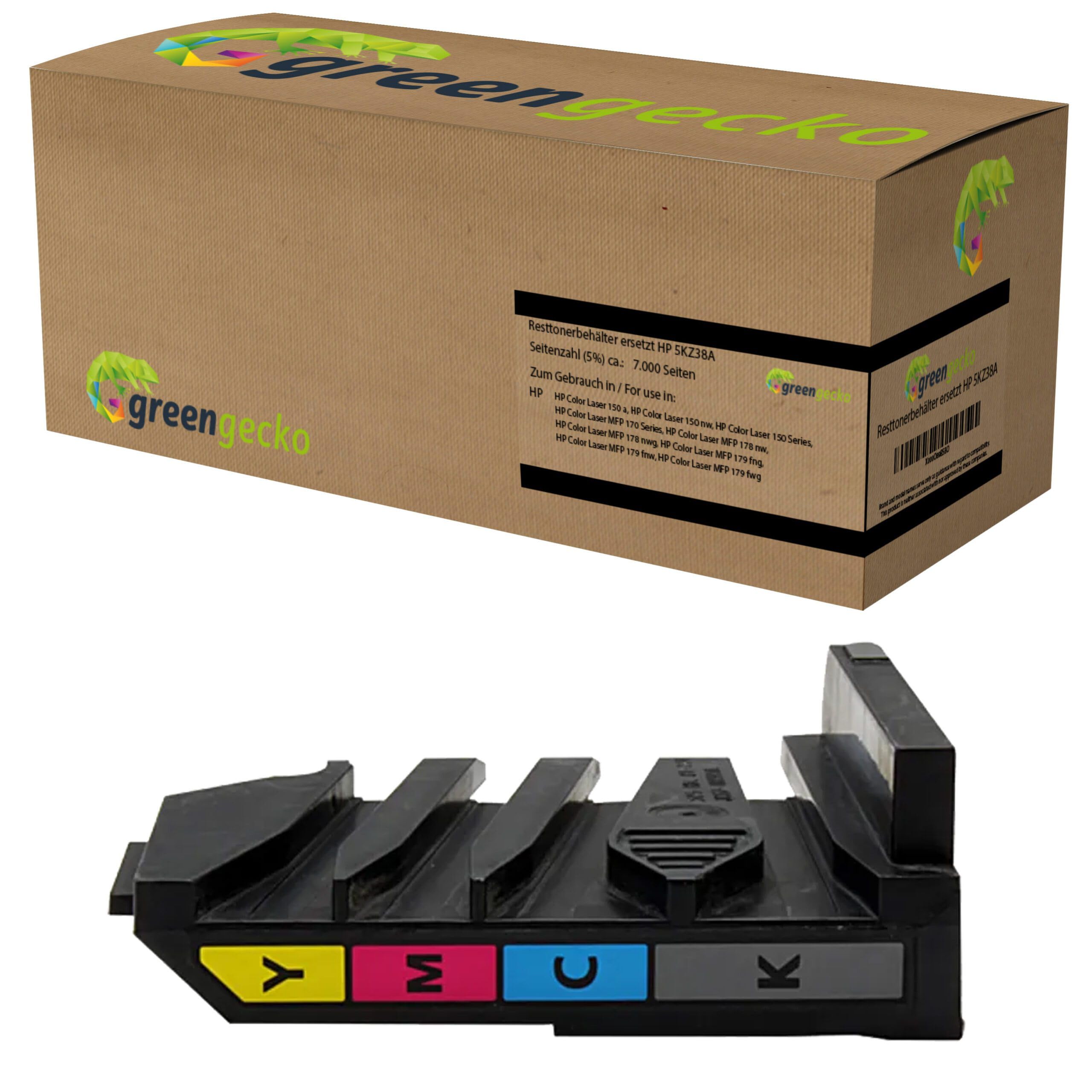 green gecko XL Waste Toner Container Replaces HP 5KZ38A for HP Color Laser 150 a 150 nw 150 Series, MFP 170 Series MFP 178 nw MFP 178 nwg MFP 179 FNG MFP 179 fnw MFP 179 fwg