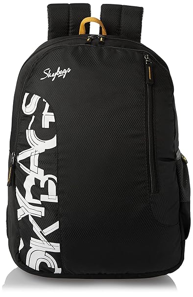 Skybags Casual Standard Backpack 28L, 2 Main Compartments, Bottle Pocket, Front Pocket, Padded Shoulder Straps | Black | Brat
