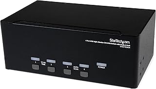 StarTech.com 4 Port Triple Monitor DVI USB KVM Switch with Audio & USB 2.0 Hub - Multi Monitor KVM - USB DVI KVM Switch (SV431TDVIUA)