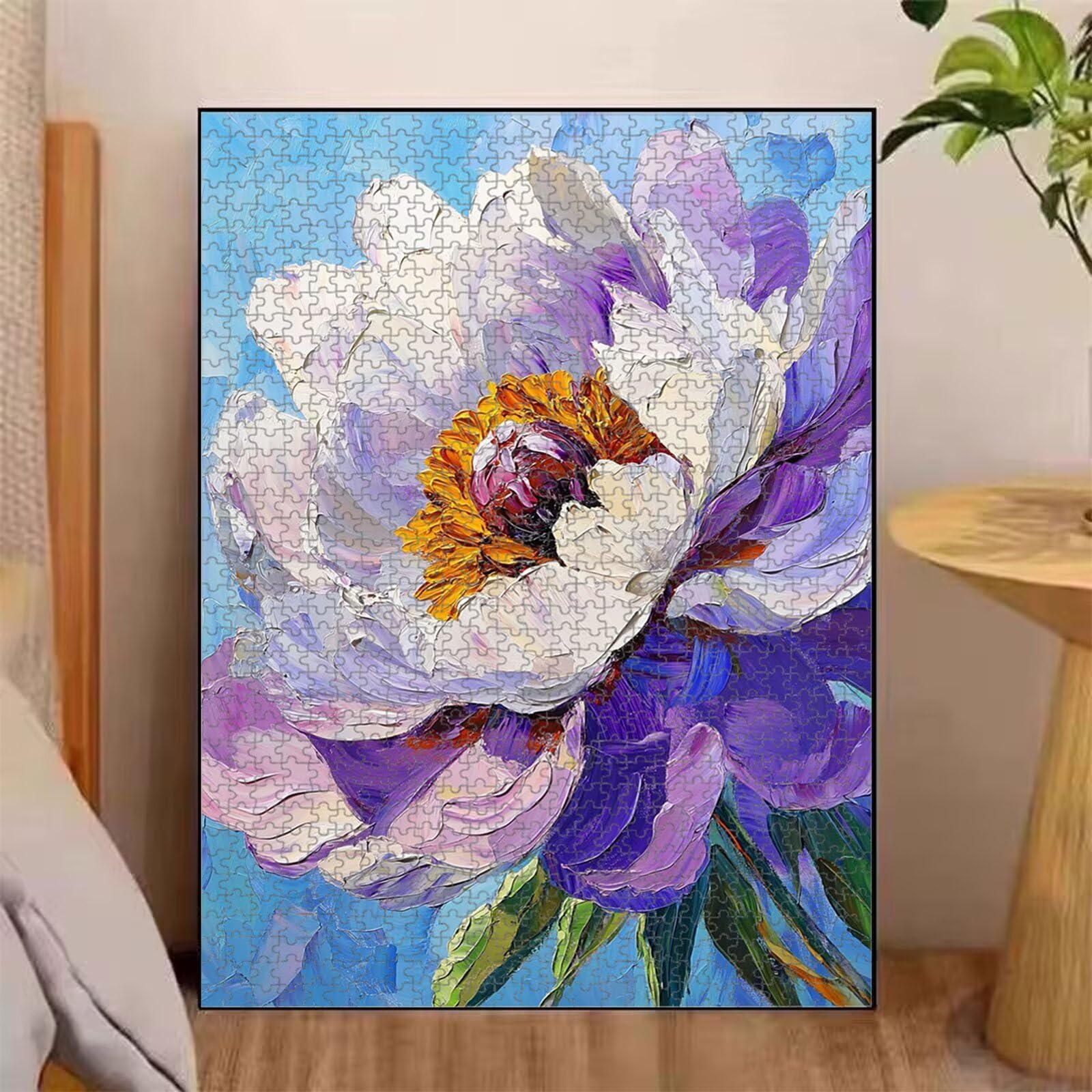 2000 elementów, puzzle dla dorosłych, fioletowe i kwiatowe drewniane puzzle 1T#1728
