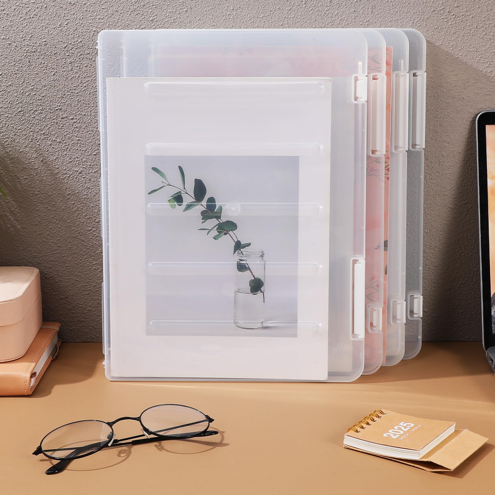 6 Stück Teiliges Dokumenten-organizer Transparente Kunststoff-aufbewahrungsbox mit Deckel Robustes Langlebiges Design für Büro Schule und Zuhause Klare Fächer zur Einfachen