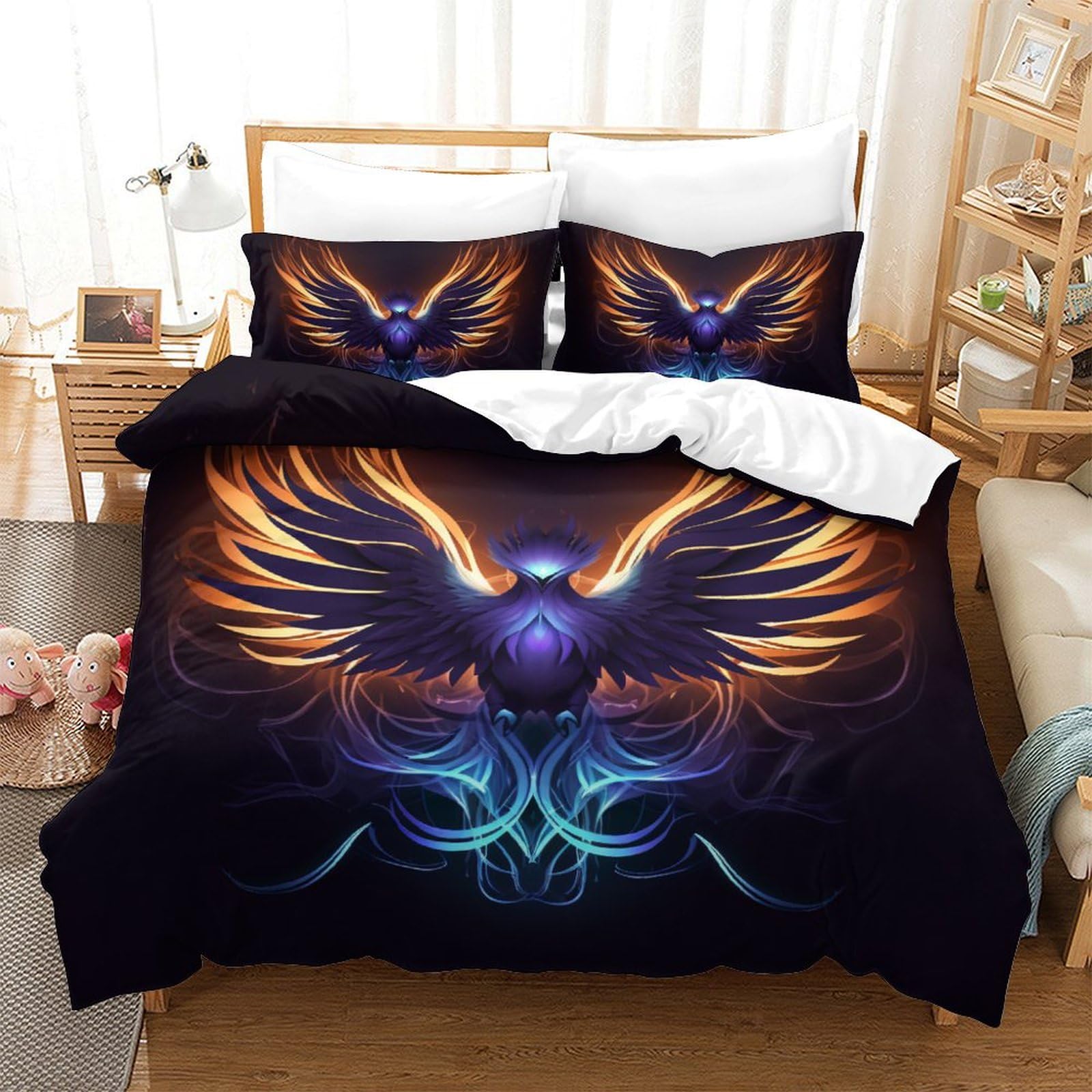 Housse de couette respirant Le Phoenix 3 pièces 200x200cm pour lit double avec fermeture éclair