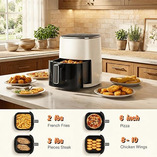 Miniatura 4 de Freidora de aire de 6.34 cuartos con ventana transparente, horno freidora de aire 12 en 1, freidora de aire cuadrada, freír con aire, asar,