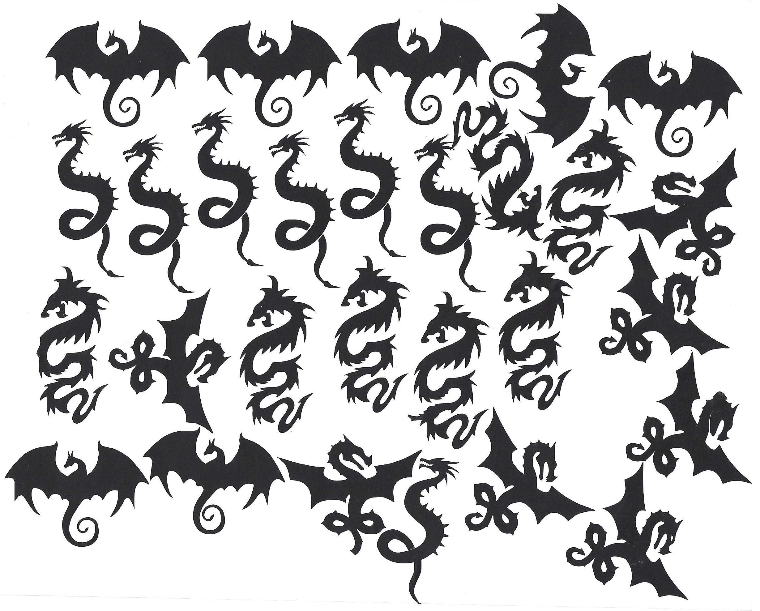 Kaz Creations Dragon Vinyl Stickers Black Dragon Collection (Dragon Vinyl Stickers Black)