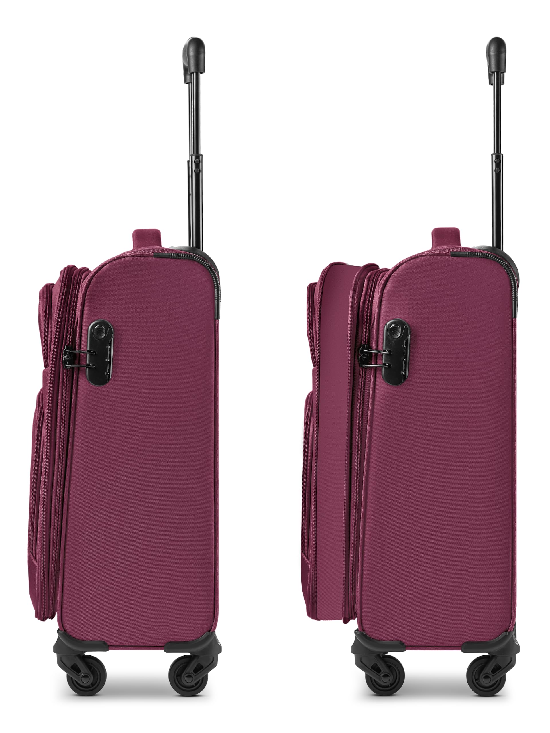 Smartbox Valigia morbida da cabina per uomo e donna, 36 x 23 x 55 cm, 4 ruote e lucchetto a combinazione, espandibile con piega di espansione, leggera 2,6 kg (Edition 04)