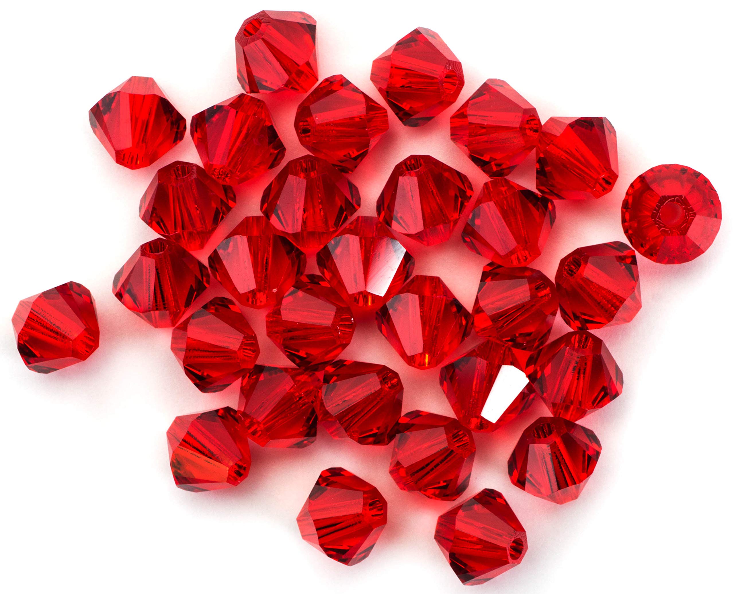 Swarovski - Create Your Style Xilion Bicone Swarovski Crystal Beads, Light Siam 30 Piece