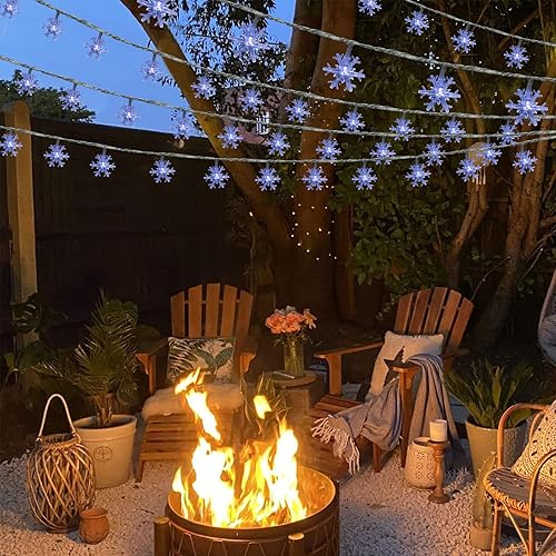 Miniatura 6 de AUAUY Guirnalda de luces para árbol de Navidad 40 luces LED de 196 pies funciona con pilas 2 modos luces impermeables para exteriores para