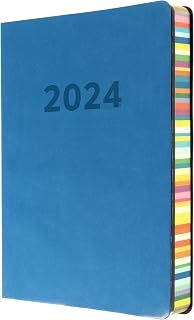 Collins Edge Rainbow 2024 Diary A5 Day to Page Planner (with Appointments) - Lifestyle Planner and Organiser for Office, Work, Personal and Home - Daily - Light Blue - ED151.U57-24