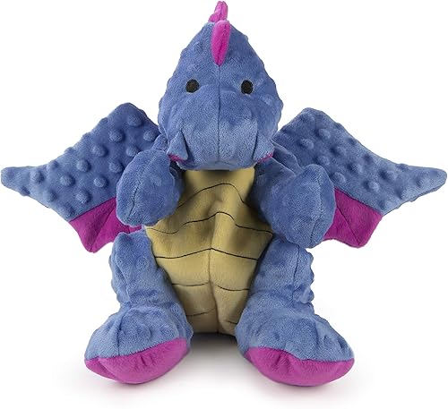 Vista 153 de goDog - Dragón de juguete, grande, resistente, con tecnología Chew Guard, de felpa, color rosa Rosado