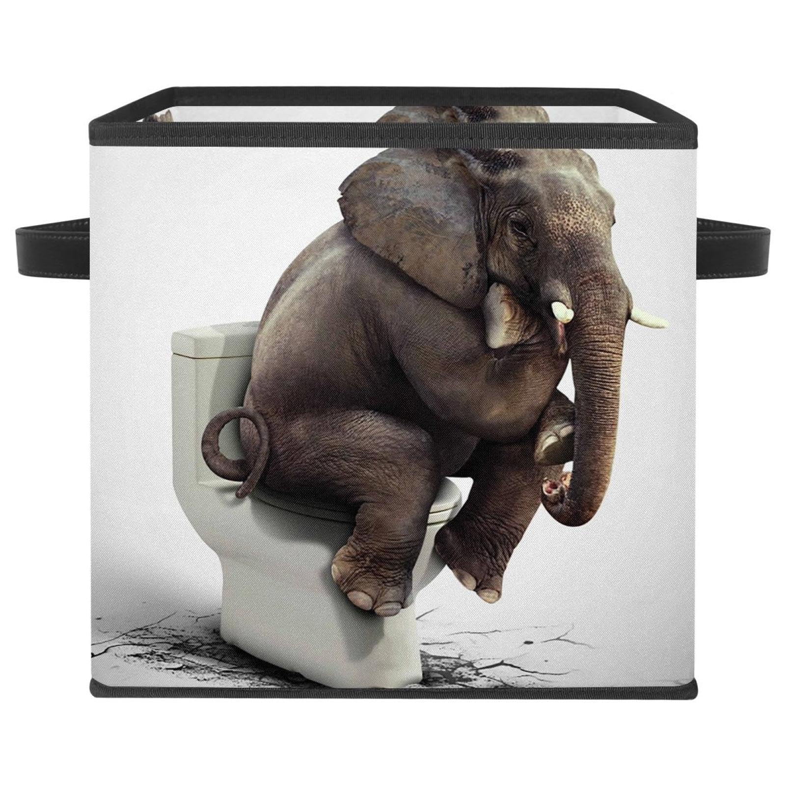 Boîte de rangement pliable éléphant en tissu pour jouets et placard enfant