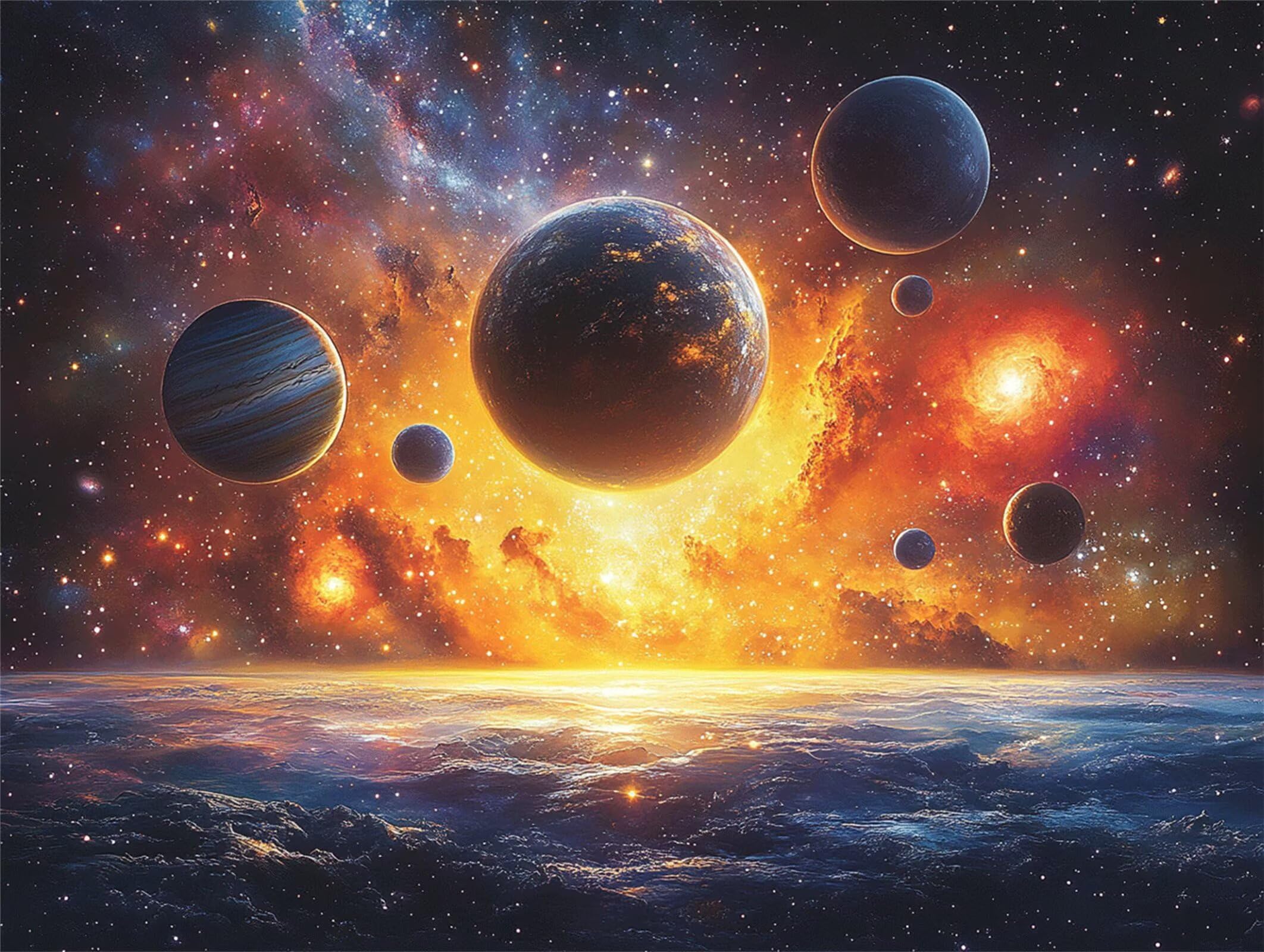 Puzzle 5000 elementów dla dorosłych, gry rodzinne, planeta gwiaździste