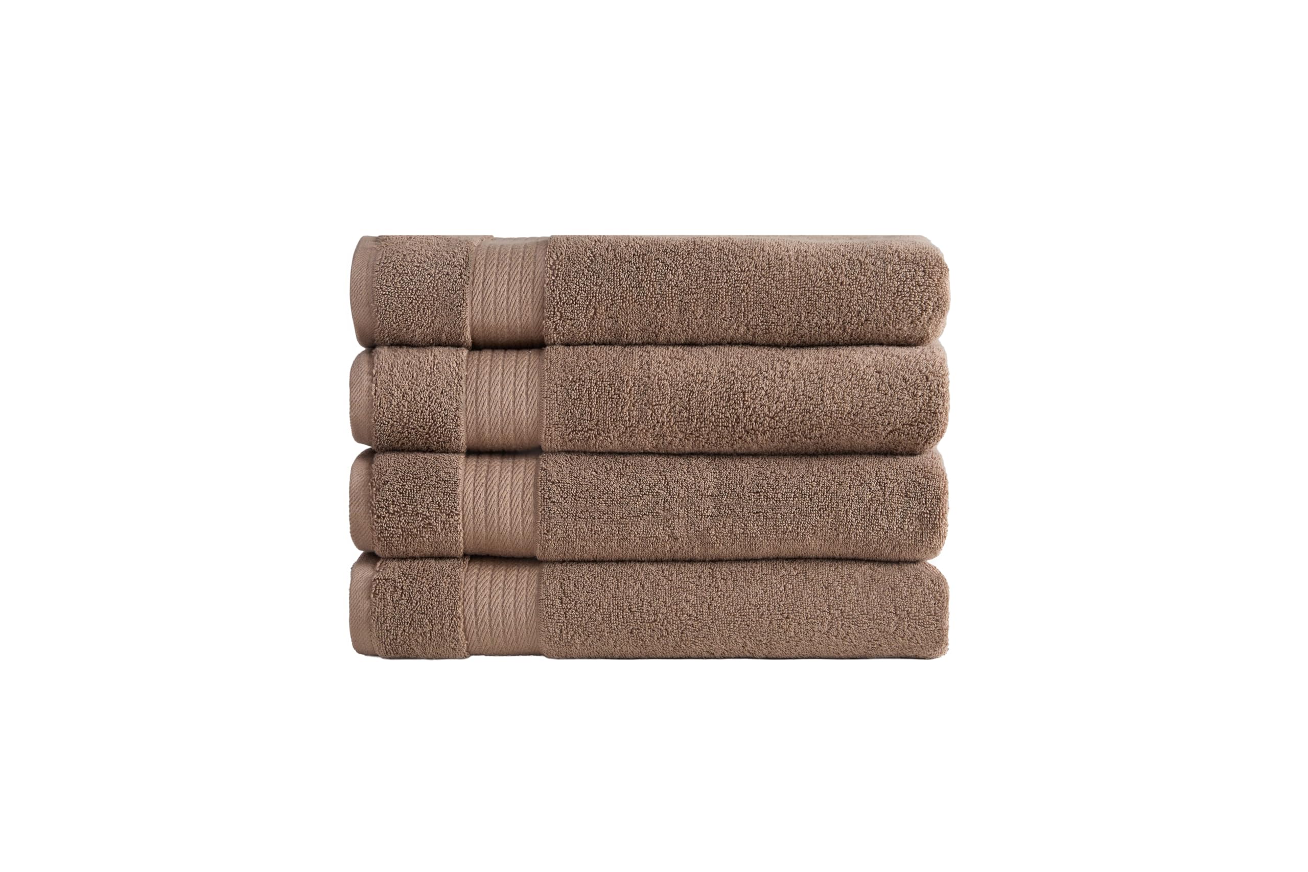 Ozdilek 4-Piece Bath Towels, 30x60 550 GSM 100% Turkish Cotton, Luxury Quick Dry, Extra Large, Fade-Resistant, Eco-Friendly, Spa Towel, Comfortable (