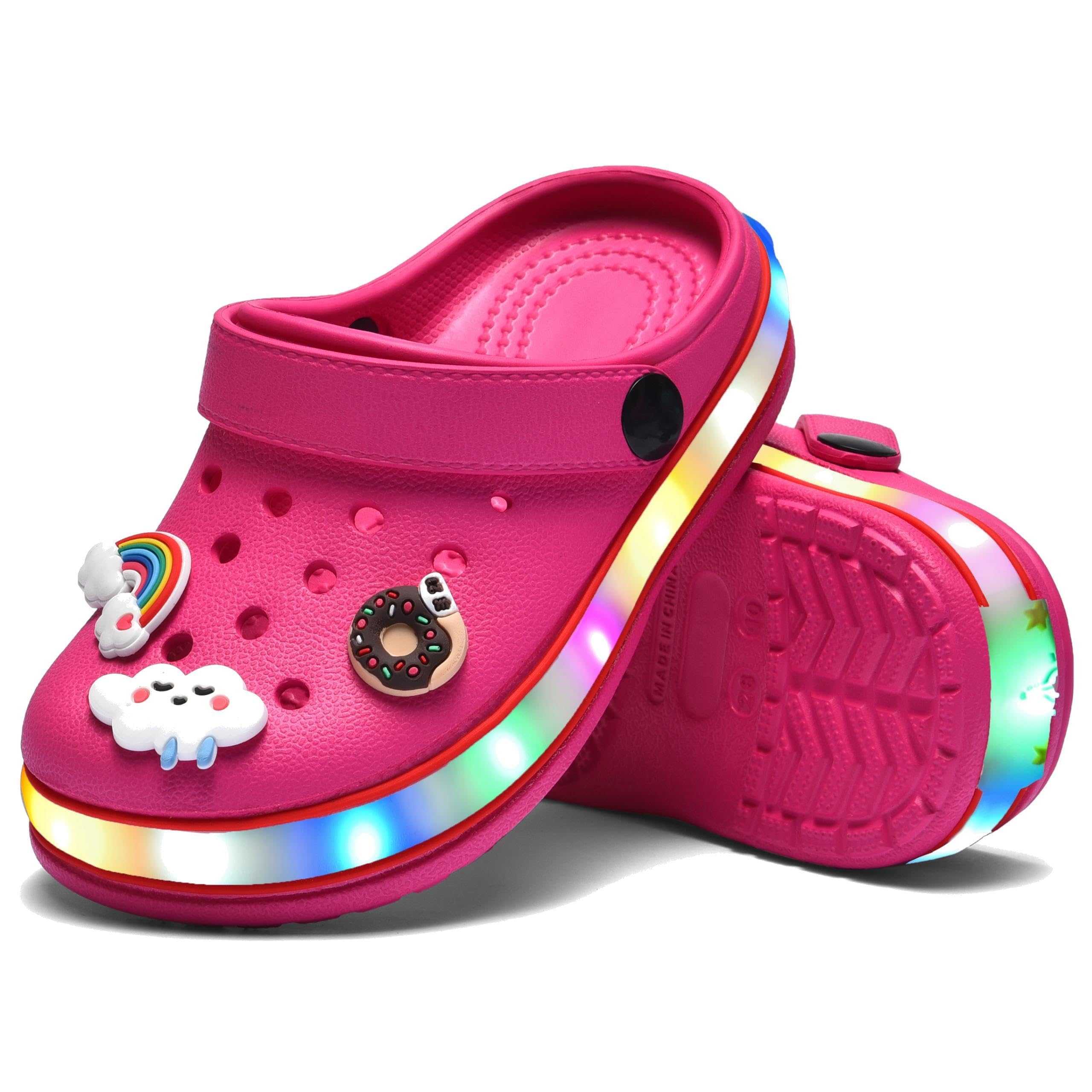 STAHOVY Kids' Boys Girls LED Clogs Cute Garden Shoes Cartoon Slides