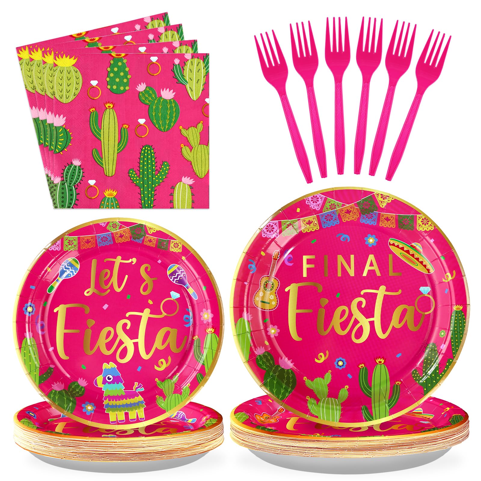 Grencian 96Pcs Final Fiesta Bachelorette Taco Party Decorations, Serves 24