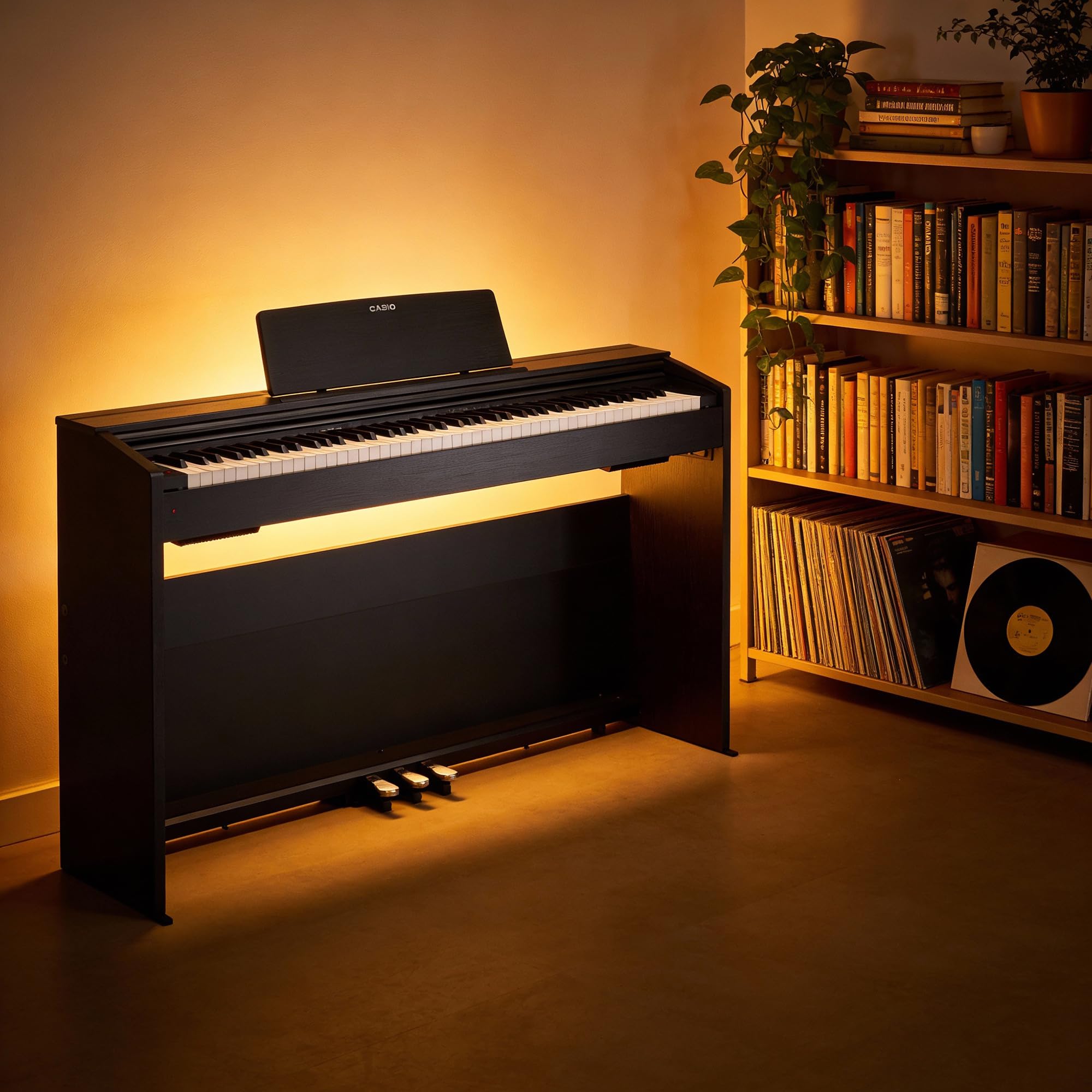 Casio Privia PX870BK Pianoforte Digitale a 88 Tasti - Nero Pacchetto con Pedale Sustain, Copertura, Cavo, Lezioni di Pianoforte Online, Video Didattico Austin Bazaar e Panno per Lucidatura