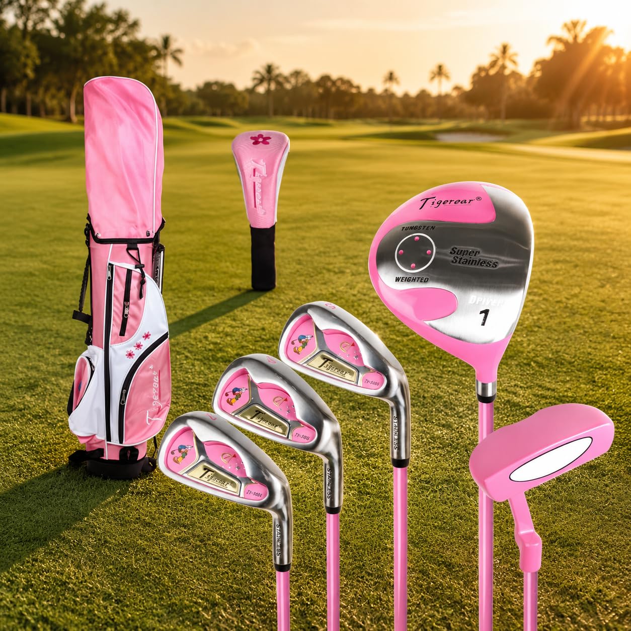 5-teiliges Junior Golfset für Jungen, leichtes Golfschläger-Set mit -Schäften, tragbare Golftasche, perfekt für Anfänger