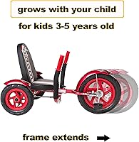 Vista 5 de Mobo Mity Sport Safe Tricycle. Toddler Big Wheel Ride On Trike. Pedal Car, Red Large