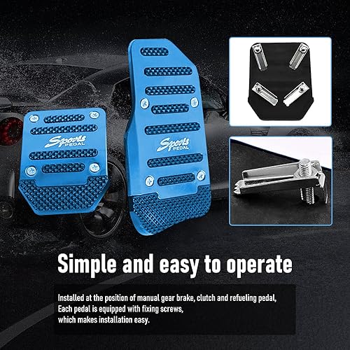 Miniatura 3 de 3 fundas de aluminio para pastillas de freno de transmisión manual automática, almohadillas antideslizantes para pedal de automóvil, accesorios de