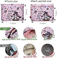 Vista 2 de LParkin Funda de libro con cremallera, protector de libro picante y helado, fundas de tela lavable para libros de bolsillo